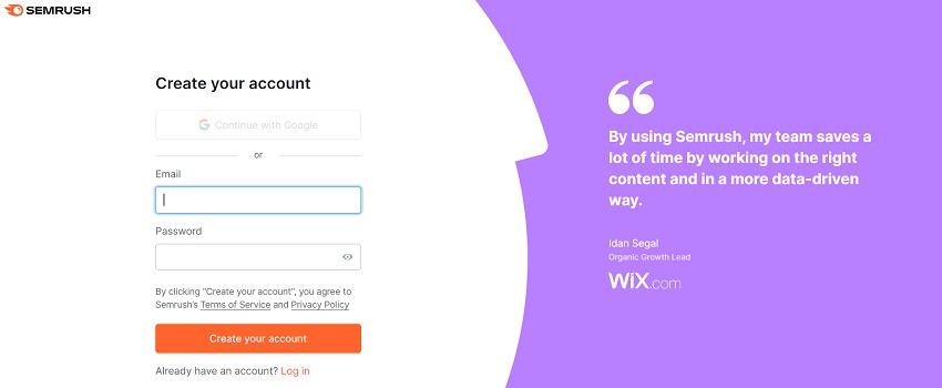 semrush account